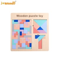 Brain Teaser Wooden Puzzle game Solutions Wooden Tetris Puzzle Game Educational Toys for Kids Wooden Tangram