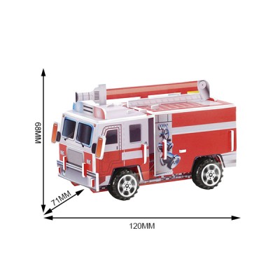 Christmas gift set 3D foam puzzle EPS paper puzzle Water tower fire truck pullback Car toy car Promotions Gift Mini toy Car