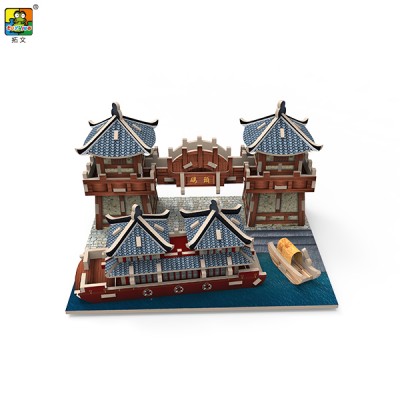 doll house 3d wooden educational craft gift decoration puzzle Southen China house model style Wood puzzle Hobby Gift