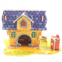 Hot selling building paper blocks 3D mini house toy puzzle gift