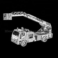 Hot sales 3D metal puzzle scale model puzzle 3D Fire Engine Ladder educational toys