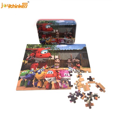 Wood Jigsaw Puzzles 100 Pieces in Iron Box for Kids Ages 4-8  Great educational Toy for Kids and Adults