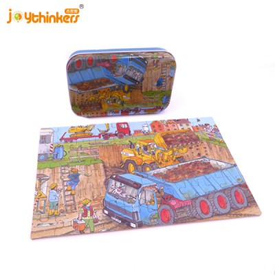 Wood Jigsaw Puzzles 60 Pieces in Iron Box for Kids Ages 4-8  Great educational Toy for Kids and Adults