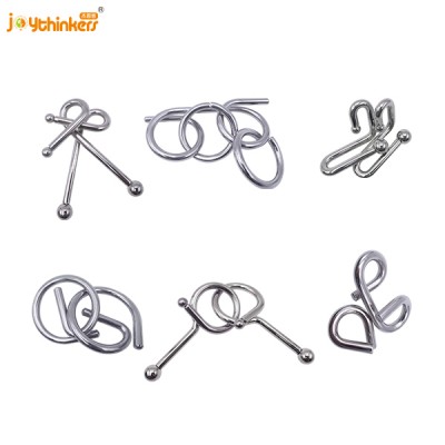 for School Closes giveaways Metal Puzzle IQ Wire Brain Teaser Game metal wire puzzle for Children Adults